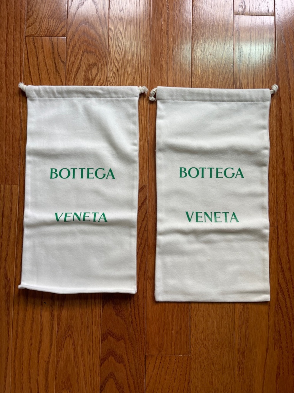 Bottega Veneta White Dust Bag with Green Logo